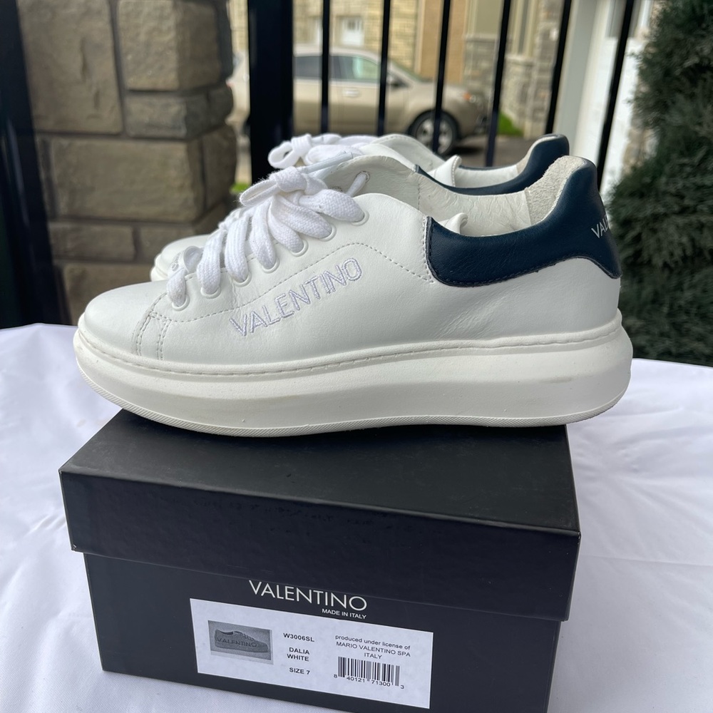 Valentino Women's White and Black Sneakers